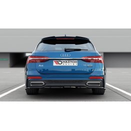 Накладка сплиттер на задний бампер Вариант 2 на Audi A6 C8 Avant S-Line